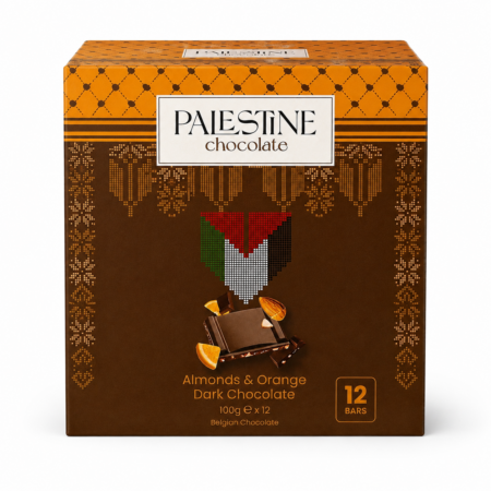 Palestine Chocolate 57% Dark Chocolate Almonds & Orange 100g x 12